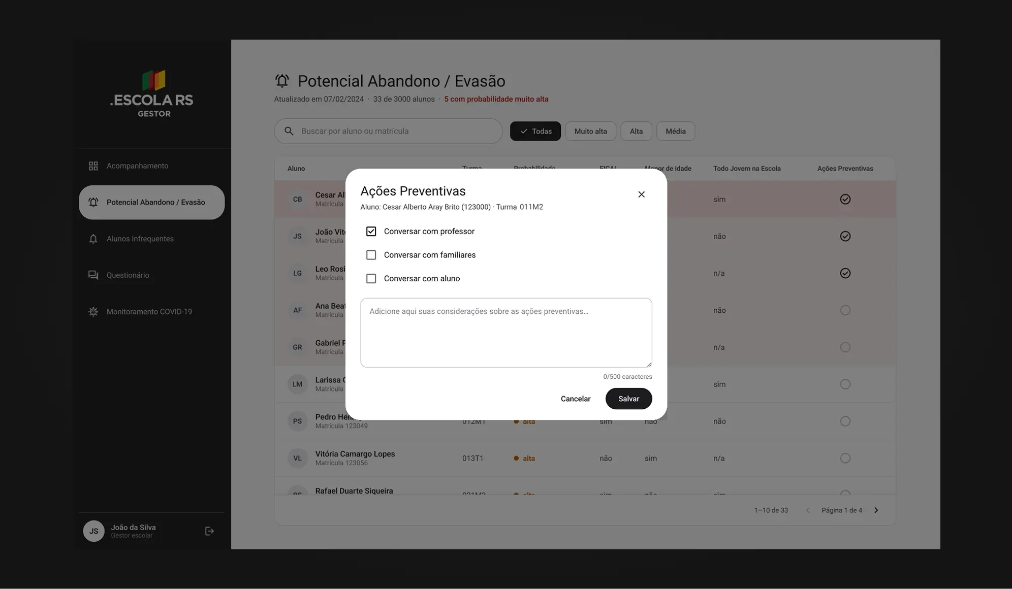 Novo Design - Registro individual para ações preventivas
